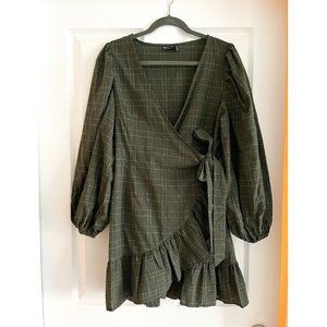 Plaid wrap dress